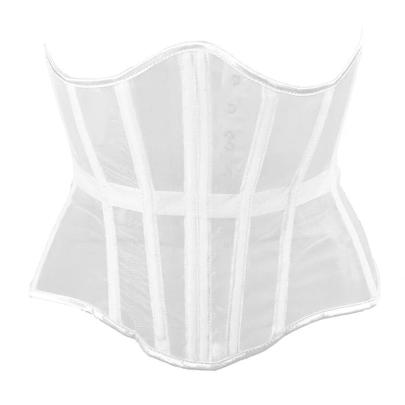Snatched Factory Women Abdomen Tight Corset Crops Under Bust Bustiers Breathable Mesh ...
